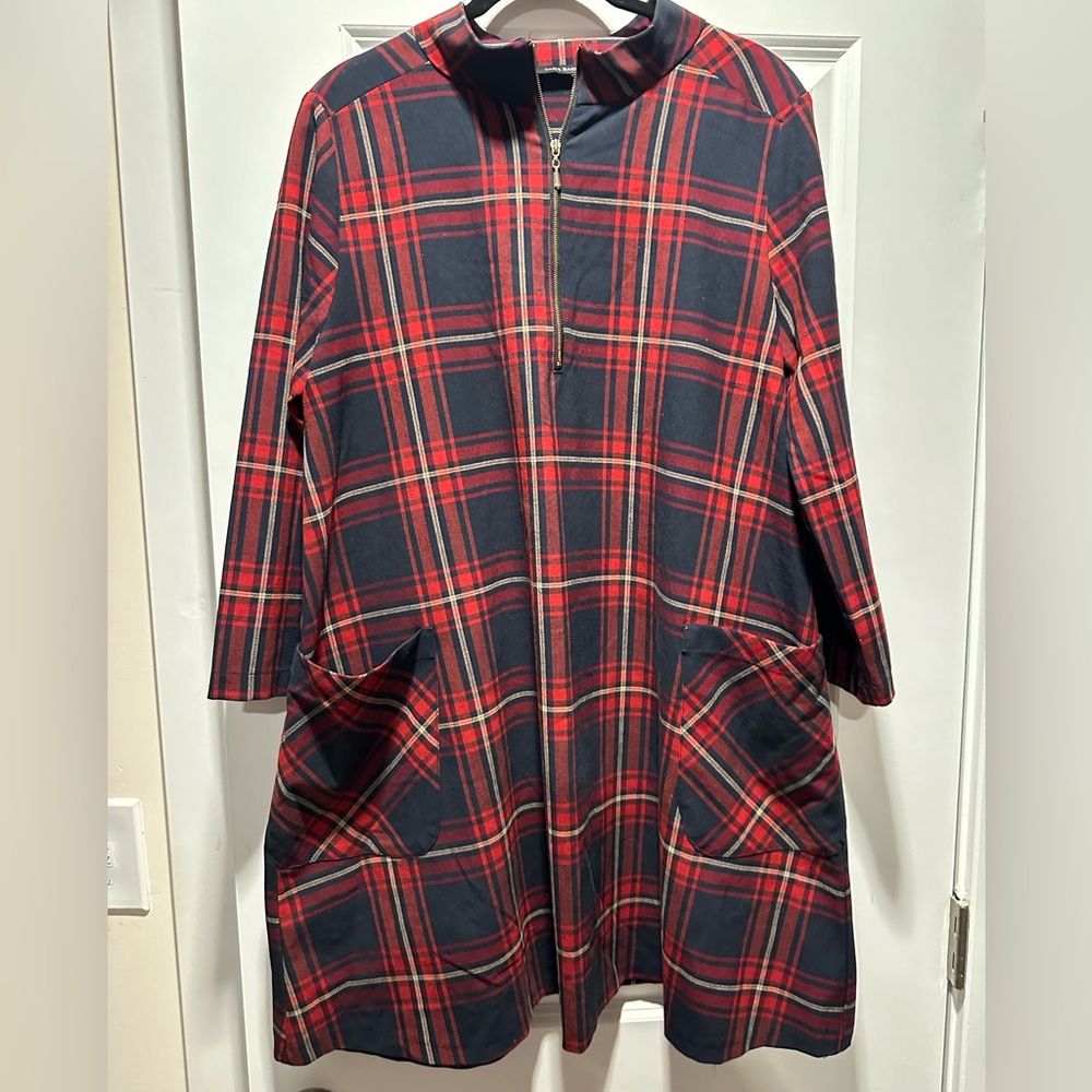 Zara Basic Plaid Dress